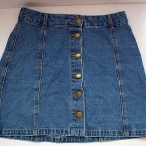 Takara Denim Skirt Button Down Front Closure Size 7